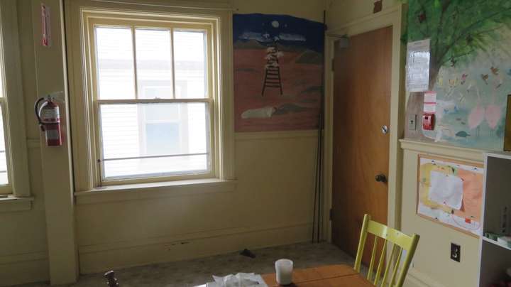 The entrance doorway of the first room. 